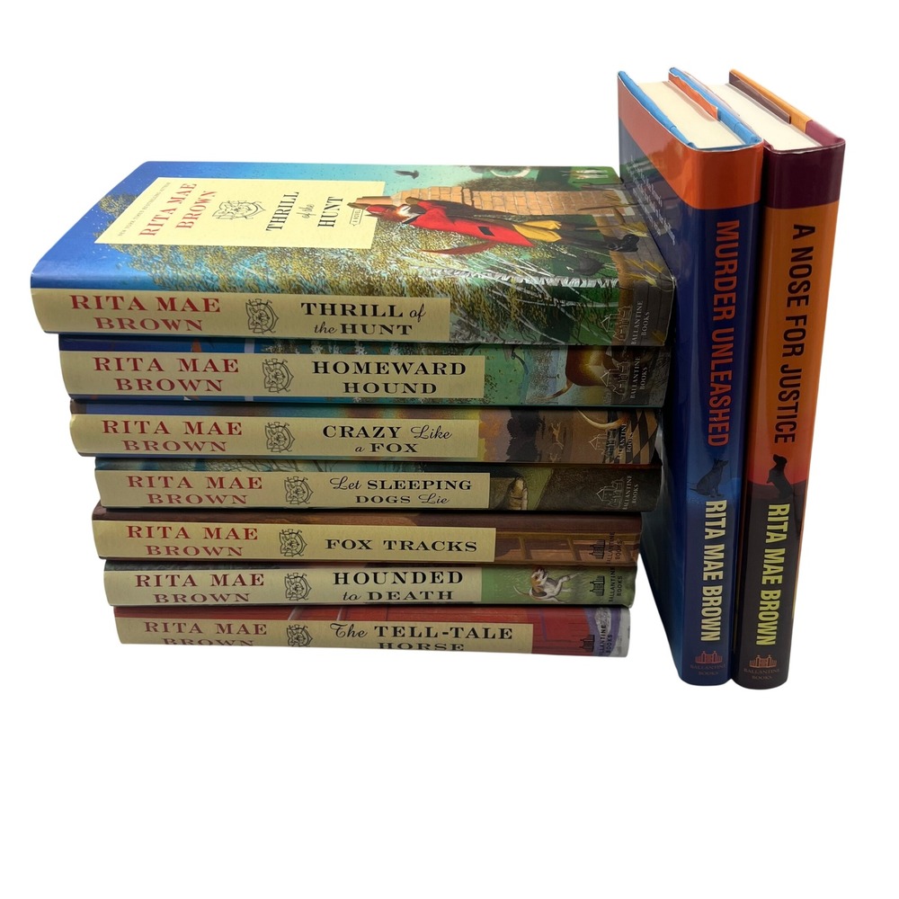 Lot 9 Rita Mae Brown HC Books 7 Sister Jane First Edition 2 Mags & Baxter Set